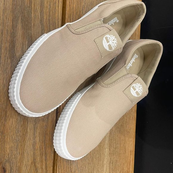 TIMBERLAND MEN\'S MYLO BAY LOW SLIP ON SNEAKER LIGHT BEIGE CANVAS A6645 ALL SIZES main image 4